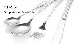  Presentation with monarch butterfly isolated on white - Cool new theme with fork spoon and knife isolated backdrop and a white colored foreground