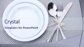  Presentation with tablecloth - PPT theme having fork spoon and knife background and a  colored foreground