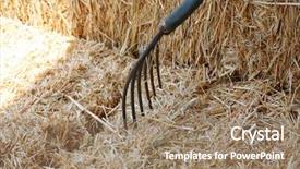  Presentation with stuck - Presentation design enhanced with fork stuck into a bail background and a coral colored foreground