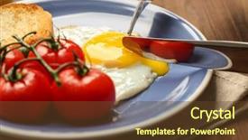  Presentation with knife stand - Colorful PPT theme enhanced with fork with delicious over easy backdrop and a  colored foreground