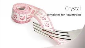  Presentation with tape - PPT layouts with fork-with-measuring-tape-dangling background and a white colored foreground