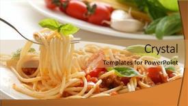  Presentation with pasta - Cool new presentation with fork with pasta and basil backdrop and a yellow colored foreground