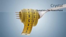  Presentation with nutrition - Presentation theme enhanced with fork-with-yellow-measuring-tape background and a light blue colored foreground