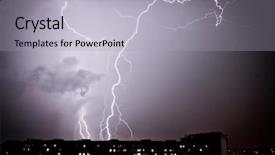  Presentation with lightning - Beautiful presentation design featuring forked lightning by night backdrop and a light gray colored foreground