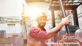  Presentation with forklift - Colorful presentation theme enhanced with forklift-driver-in-training backdrop and a coral colored foreground