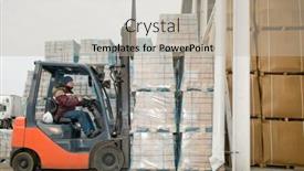  Presentation with pallet - Cool new presentation theme with forklift-loader-at-warehouse-outdoors backdrop and a mint green colored foreground