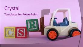  Presentation with forklift - Beautiful presentation design featuring forklift with csr word backdrop and a pink colored foreground