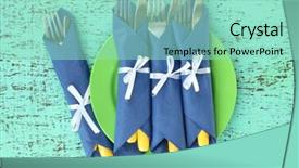  Presentation with knives - Colorful presentation theme enhanced with elastomer - close up of gray synthetical backdrop and a light gray colored foreground