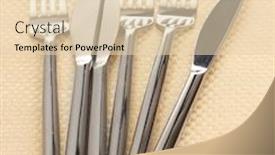  Presentation with knives - Slide deck with forks and knives on a beige tablecloth background and a lemonade colored foreground