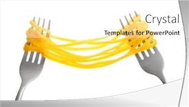  Presentation with pasta - Presentation having forks-with-cooked-pasta-isolated background and a white colored foreground