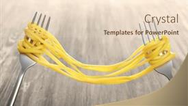  Presentation with pasta - Cool new slides with forks-with-cooked-pasta backdrop and a lemonade colored foreground