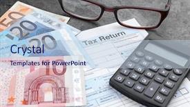  Presentation with tax - PPT theme featuring form glasses calculator and euro background and a lemonade colored foreground