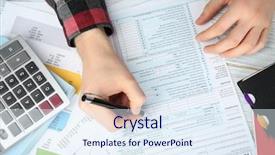  Presentation with income tax - Audience pleasing slide deck consisting of form of individual income tax backdrop and a sky blue colored foreground