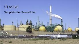  Presentation with oil pollution - Slide set having form of smoke or gas background and a light blue colored foreground