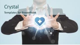  Presentation with medical cross - Cool new PPT layouts with form with shining heart blue backdrop and a sky blue colored foreground