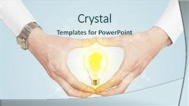  Presentation with yellow beige light brown travertine - Presentation theme having form with yellow light bulb background and a sky blue colored foreground