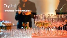  Presentation with champagne - Colorful PPT theme enhanced with formal attire - waiter with champagne backdrop and a coral colored foreground