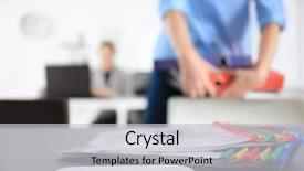  Presentation with certificate - PPT layouts consisting of formal certificate - folders with documents on table background and a light gray colored foreground