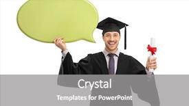  Presentation with joyful - Slide deck featuring formal certificate - joyful graduate student holding background and a  colored foreground