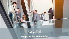  Presentation with young business people - Colorful slide deck enhanced with formal company profile - young business people take away backdrop and a gray colored foreground