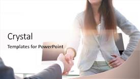  Presentation with animated business people - Slides having welcome and handshake of business background and a sky blue colored foreground