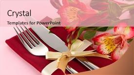  Presentation with cutlery easter table setting - Beautiful PPT layouts featuring formal dinner - festive dining table setting backdrop and a lemonade colored foreground