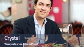  Presentation with meze restaurant - Amazing slides having formal dinner - handsome man eating backdrop and a  colored foreground