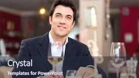 Presentation with bars and restaurant - Beautiful PPT theme featuring formal dinner - handsome man eating backdrop and a  colored foreground