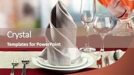  Presentation with cutlery easter table setting - Cool new PPT theme with formal dinner - holiday table setting at restaurant backdrop and a coral colored foreground