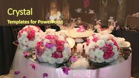  Presentation with dinner - Cool new PPT theme with formal event - romantic dinner table prepared backdrop and a tawny brown colored foreground