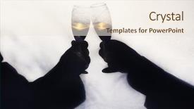  Presentation with toasting - Theme with formal event - two gay men toasting their background and a lemonade colored foreground