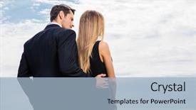  Presentation with romantic birthday couple celebrate - Presentation theme featuring formal holiday - back view portrait of romantic background and a light blue colored foreground