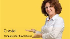  Presentation with businees - Cool new PPT theme with formal invitation - beautiful middle ager senior businees backdrop and a  colored foreground