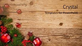  Presentation with christmas lights bulb decoration - Theme featuring formal invitation - christmas gifts decoration on antique background and a coral colored foreground