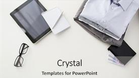  Presentation with clothes - Colorful slide deck enhanced with formal male clothes and personal backdrop and a white colored foreground