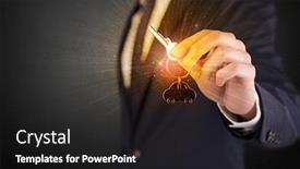  Presentation with shiny - Amazing PPT theme having formal-man-hand-over-shiny backdrop and a dark gray colored foreground