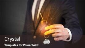  Presentation with man heart attact hand hold - Presentation with formal man hand over shiny keys with dark background background and a tawny brown colored foreground