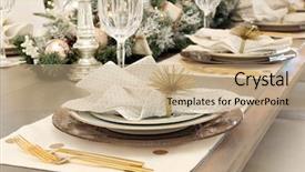  Presentation with elegant table setting - Cool new presentation with formal meal - elegant christmas dinner table setting backdrop and a coral colored foreground