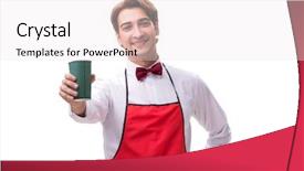  Presentation with monarch butterfly isolated on white - Beautiful slide deck featuring formal meal - young barista isolated on white backdrop and a white colored foreground