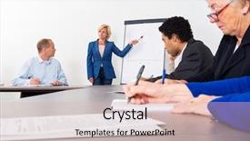  Presentation with entrepreneur - Beautiful presentation design featuring formal meeting - female entrepreneur giving presentation backdrop and a soft green colored foreground