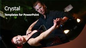  Presentation with formal - Presentation theme enhanced with formal party - couple dancing on a street background and a black colored foreground