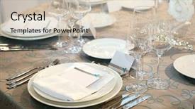 Presentation with dinner party - Amazing slides having formal party - detail of a wedding dinner backdrop and a soft green colored foreground