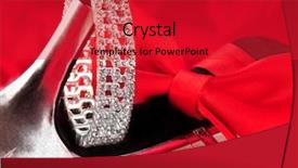  Presentation with shoe insert - PPT layouts consisting of formal party - high heeled shoe with bracelet background and a red colored foreground