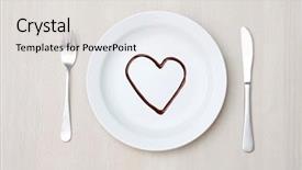  Presentation with formal - Theme consisting of formal place settings - chocolate background and a  colored foreground