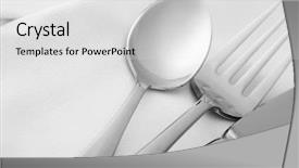  Presentation with dining - Slide deck featuring formal place settings - dining silverware with space background and a  colored foreground