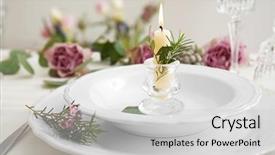  Presentation with closeup of foosball table soccer - Beautiful PPT theme featuring formal place settings - table served for wedding dinner backdrop and a light gray colored foreground