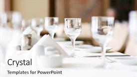  Presentation with wine - Presentation theme featuring formal place settings - wine glasses on the table background and a white colored foreground