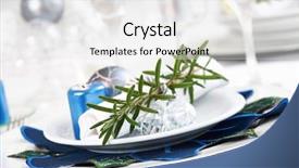  Presentation with christmas play - Beautiful presentation theme featuring formal table settings - place setting in white backdrop and a white colored foreground