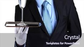  Presentation with water glass - PPT layouts consisting of formal waiter with a glass background and a  colored foreground