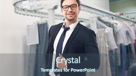 Presentation with dry cleaning - PPT layouts featuring dry cleaning concept businessman at laundry background and a ocean colored foreground